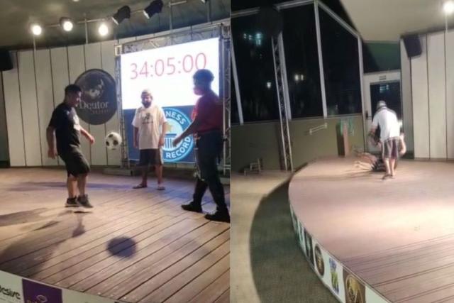 开云-34小时5分钟 巴西男子第33次打破世界颠球纪录！